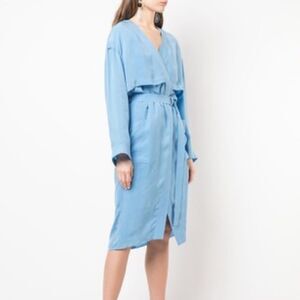Sally LaPointe Sky Blue Wrap Dress